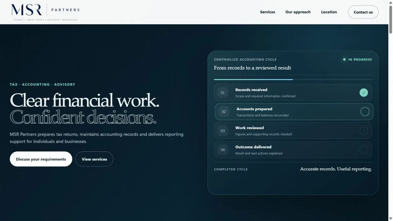 MSR Partners homepage